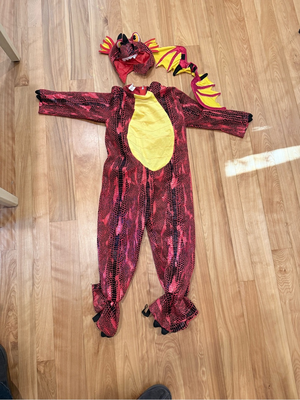 Red Dragon Kids Costume with Yellow Belly